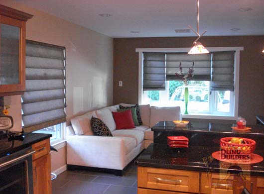 Vignette® Roman Shade in Living Room