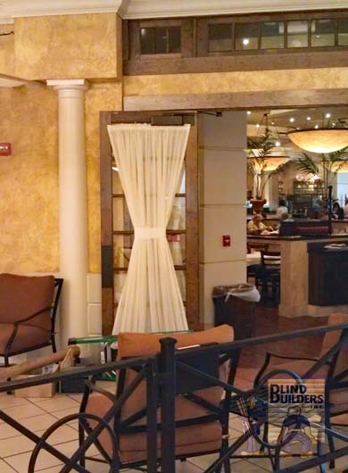 Custom Drapery Treatment in Restaurant